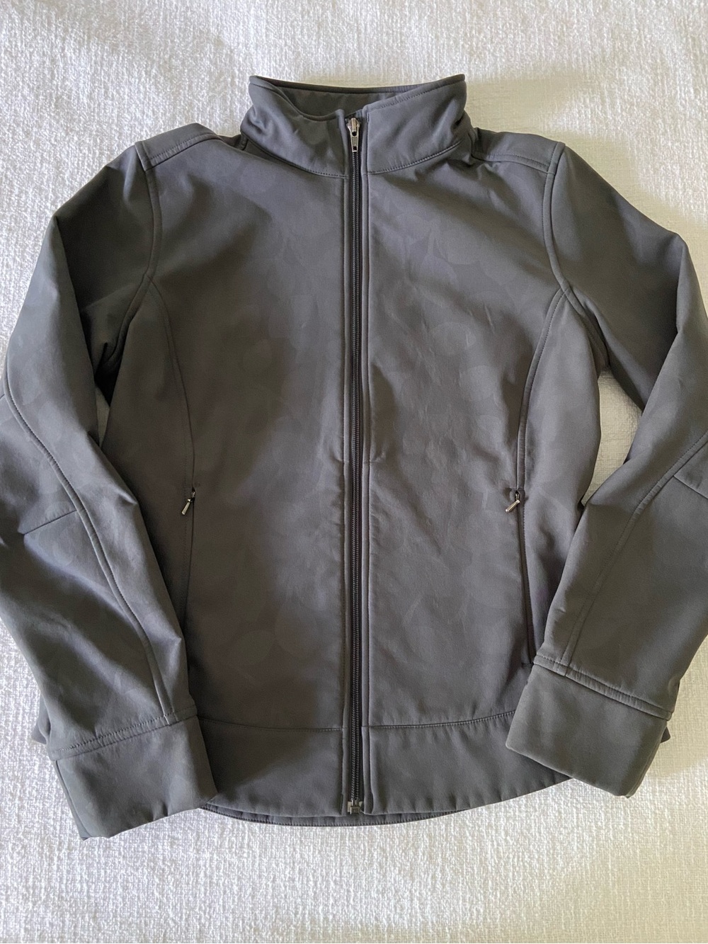 Patagonia Floral Print Demitasse Windproof Soft Shell Jacket Women's Sz L Gray